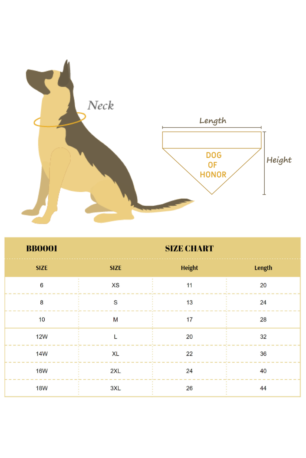 Dog of Honor Bandana